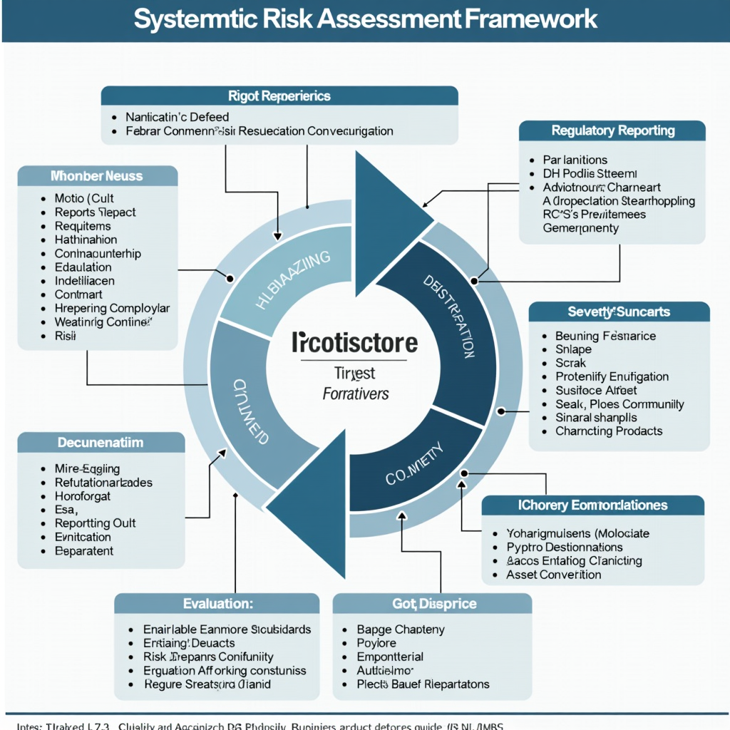 Professional chart displaying systematic risk assessment framework with quantitative and qualitative evaluation metrics, documentation standards, and regulatory reporting requirements for business asset protection in Singapore's commercial environment